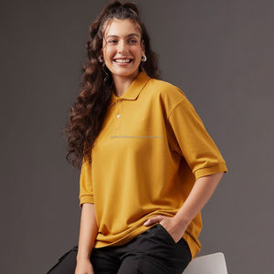 Chemises polo à manches courtes en coton 100% personnalisées Fit2Fight, vêtements de sport avec logo imprimé brodé pour femmes, taille surdimensionnée - Product Image 1