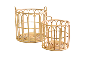 Cesta de mimbre natural de estilo Vintage, accesorio de dos tamaños, tejida a mano, almacenamiento de alimentos en la cocina - Product Image 5