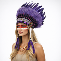 Coiffe en plumes de perles de qualité supérieure, style bohème tribal, pour festival de musique, séance photo, accessoires de costume