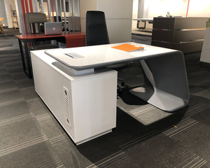 Modern White L Shaped Office Desk Extendable Wooden Executive <b>Computer</b> <b>Table</b> High Quality Convertible Workspace Desk <b>For</b> Manager - Product Image 2
