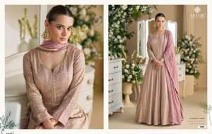 Robe Anarkali de créateur en Georgette véritable de qualité supérieure avec de riches broderies, robe de soirée pour la vente à l'exportation - Product Image 3