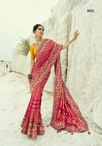 ผ้าส่าหรีผ้าไหมแท้นิ่มพร้อมงานแฮนด์เมดสำหรับงานแต่งงานของชาวอินเดียและปากีสถานการทำงานหนักอย่างสง่างามสำหรับโอกาสต่างๆ - Product Image 2