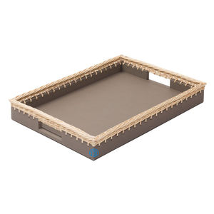 Nouveau design mélange laque et rotin rectangle plateau de service pour la décoration de la maison 100% fait main par artisan made in Vietnam - Product Image 2