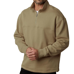 Sweat-shirt à col zippé pour femme, en molleton de coton, délavé à l'acide, avec broderie 3D, manches longues, style décontracté, collection hiver OEM - Product Image 1