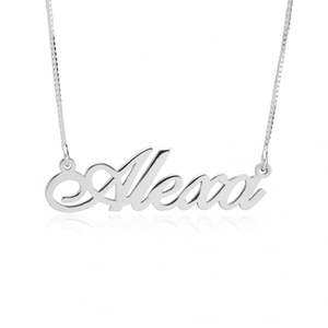 สร้อยคอชื่อสแตนเลสสตีลชุบทอง Jeulia พร้อมจี้ตัวอักษรประดับเพชร - Product Image 2