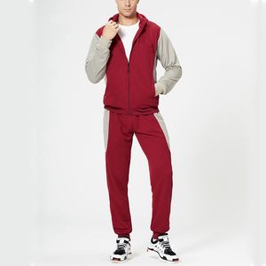 Survêtement deux pièces vierge avec logo personnalisé Survêtement deux pièces Ensembles de jogging Survêtement en coton uni noir à rayures pour hommes - Product Image 2
