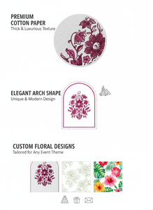 Cartes de mariage en papier façonnées, invitations florales simples sur mesure pour événements de luxe, sérigraphie écologique de qualité supérieure. - Product Image 6