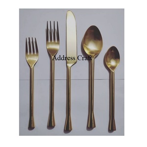 Ensemble de couverts en acier inoxydable personnalisé brillant ensemble de couverts dorés ensemble de couverts de Style élégant argenterie couverts cuillère fourchette couteau - Product Image 3