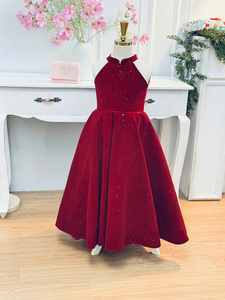 <b>Velvet</b> <b>Long</b> <b>Dress</b> for Kids for Gala Parties Made in Vietnam - Product Image 5