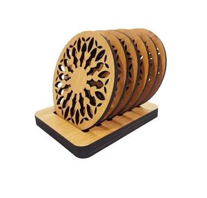 Top Qualité Personnaliser Carré Rond Époxy Bois Résine Dessous De Verre Avec Support Ensemble Canapé Porte-Gobelet Pour Thé Café - Product Image 4