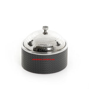 Chauffe-plats en métal fini noir forme ronde vaisselle de cuisine casserole vente chaude luxe nouveau chauffe-aliments en métal - Product Image 6