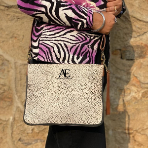 Nouveau Style occidental imprimé Animal fourrure en cuir téléphone portable sac à bandoulière de haute qualité à la mode véritable à la main fourrure en cuir sacs à bandoulière - Product Image 6