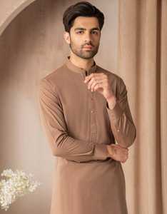 Salwar Kameez Pathani élégant pour homme, vêtements de fête d'hiver, coton respirant, extensible, couleur et taille personnalisables - Product Image 3