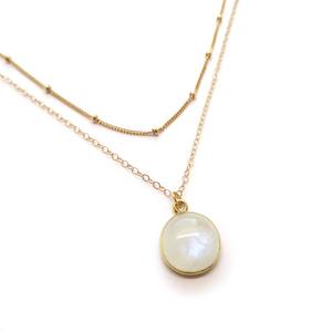 Pendentif lunette ronde en pierre de lune naturelle Collier de bijoux en pierre de lune Bijoux de mode Pendentifs et breloques - Product Image 6