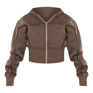 Conjunto de Sudadera con Capucha y Pantalones Cortos Casuales para Mujer, Cómodo, Transpirable, de Felpa, Impermeable, Liso, Teñido, para la Temporada de Invierno - Product Image 3