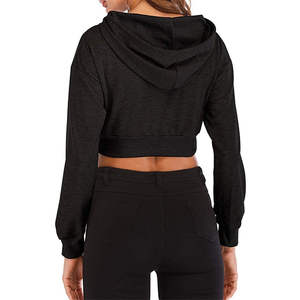 Sudadera con capucha corta suave para mujer jersey con capucha Top con manga larga sudadera casual perfecta para el uso diario al por mayor - Product Image 2