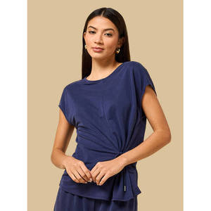 Ladies <b>Bohemian</b> Chiffon <b>Top</b> with Extended Sleeves and Tie-Up - Product Image 3
