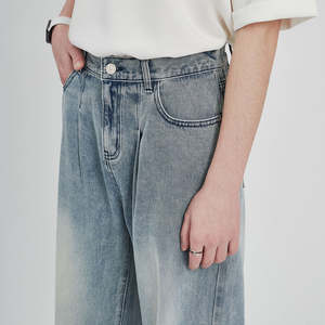 กางเกงยีนส์แฟชั่นผู้ชายสไตล์ลำลองสีน้ำเงินเดนิม ราคาขายส่งปี 2025 ราคาฤดูร้อน - Product Image 5