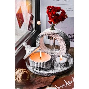 Modello di marmo Design profumato candela di soia, vaso, Tealight, vassoio e fragranza della stanza con bastone di bambù nero - Product Image 6