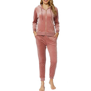 ชุดวอร์ม2ชิ้นสำหรับวิ่งออกกำลังกายผ้าฝ้าย100% น้ำหนักเบาระบายอากาศได้ดีสำหรับผู้หญิงโลโก้แบบกำหนดเองได้ - Product Image 6