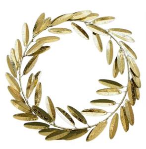 Shiny Fabric Leaf <b>Wreath</b> Wall <b>Door</b> Decoration Elegant Handmade Artificial Leaf Garland For Home Wedding <b>Christmas</b> Decor - Product Image 4