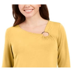 Tunica Asimmetrica Gialla da Donna JM Collection, Taglia Unica, in Spandex Traspirante, per Feste Diurne e Formali, Disponibile anche XL - Product Image 2