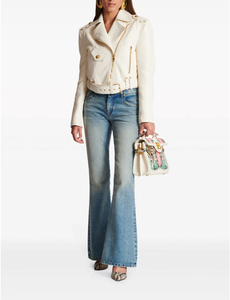 Manteau en cuir blanc pour femme, style court, imperméable, respirant, coupe-vent, écologique, élégant et tendance - Product Image 5