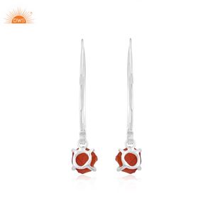 Pendientes colgantes de piedras preciosas de cornalina Natural de plata de ley más vendidos para mujer, Colección Vintage, fabricante de joyería personalizada - Product Image 2