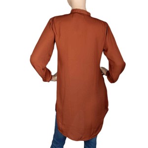 Top de Encaje y Georgette para Mujer - Marrón - Product Image 3