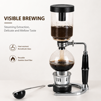 Cafetière Siphon en Verre Borosilicate Haute Qualité avec Filtre Réutilisable et Composants en Acier Inoxydable – Machine à Café Sous Vide pour la Maison (Vente en Gros)