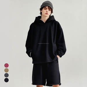 Sudadera con Capucha para Hombre de Alta Calidad de 450 g/m², Teñida con Efecto Desgastado, Estilo Francés, con Bolsillos Laterales, Corte Holgado y Extra Grande - Product Image 1