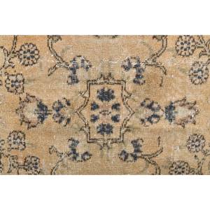 Tapis Turc Vintage 5.5 X 7.5ft Beige Noir Laine Patchwork Salon Tapis avec Support en Latex pour Adolescents - Product Image 4