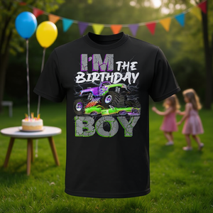 T-shirt per compleanno a tema camion per feste in famiglia, personalizzabile, design promozionale - Product Image 3