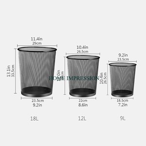 Poubelle de recyclage galvanisée de vente chaude Poubelle commerciale extérieure Poubelles de forme ronde faites à la main avec couvercle pour l'intérieur - Product Image 2