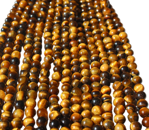 พลอยตาเสือธรรมชาติทรงกลม DIY,ลูกปัดขัดเงากลมเรียบสำหรับใช้ทำเครื่องประดับ - Product Image 5