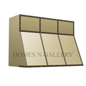 Campana extractora de acero inoxidable montada en la pared clásica moderna con diseño único de latón Oro cepillado-Campanas extractoras inteligentes - Product Image 3