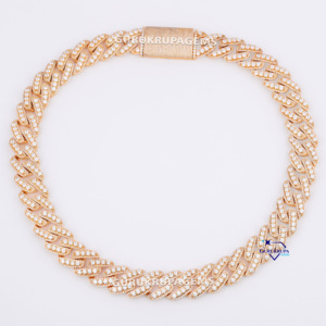 Accessoires de luxe modernes en argent sterling 925 coupe ronde Moissanite diamant 20 MM chaîne cubaine entièrement glacé colliers pour unisexe - Product Image 5