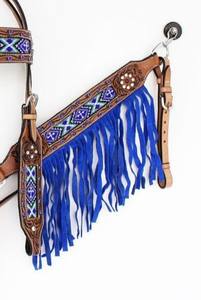 หัวอานแบบตะวันตกและปลอกคอหน้าอกหนังวัวทำจากไนลอนคุณภาพดีดีไซน์เป็นเครื่องมือสำหรับขี่ม้า - Product Image 5