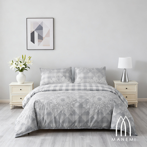 Set Copripiumino con Cerniera in 100% Poliestere, Motivo Geometrico Moderno, con Federe, Morbido e Traspirante per un Sonno Confortevole - Product Image 4