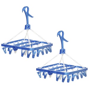 Colgador de plástico plegable para ropa, nuevo colorido, plegado, 24 Clips, colgador de secado de plástico para calcetines, lavandería - Product Image 2