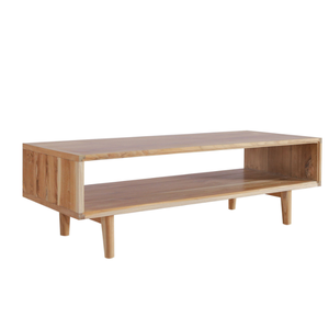 Table basse en teck massif de luxe avec étagère, rangement pratique naturel pour meubles d'extérieur et décoration intérieure - Product Image 2
