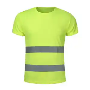 새로운 브랜드 저렴한 배송 준비 높은 가시성 안전 티셔츠 통기성 남성 작업복 긴 소매 반사 티셔츠