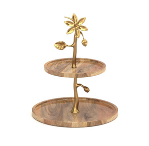 แท่นวางเค้กแบบกลมทำจากไม้และอลูมิเนียมสำหรับใช้ในบ้านร้านอาหาร - Product Image 4