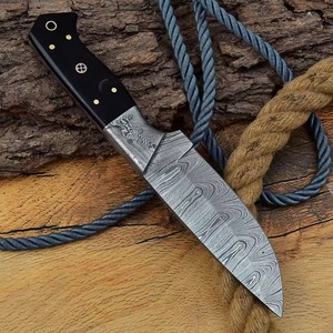 Cuchillo de acero de Damasco hecho a mano con mango de madera Características de seguridad para supervivencia Camping y al aire libre OEM personalizable - Product Image 2