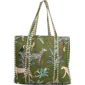 Sacs à main pour femmes imprimé de la jungle fait à la main en coton écologique matelassé sac fourre-tout pour femmes sacs à main pour femmes sac de luxe pour femmes - Product Image 1