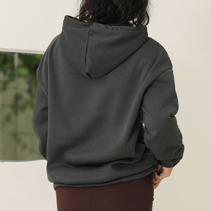 Sweat-shirt à capuche en éponge lourd pour femmes fabriqué sur mesure pull-over sans ficelle surdimensionné ample épais devant l'hiver - Product Image 6