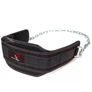 Upgraded Adjustable Steel Chain & Rubber Weight Lifting Gym Fitness <b>Exercise</b> Equipment Deep Belt Pull Weightlifting Dipping Belt - Product Image 1
