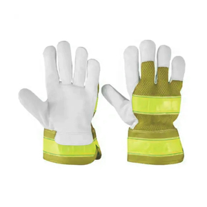Venta al por mayor de fábrica Guantes de seguridad laboral industrial de cuero de vaca de doble palma Protección de trabajo de soldadura al aire libre mejorada 2025 - Product Image 3