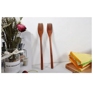 Mini fourchette à fruits en bois/bambou pour cocktail jetable naturel de 90mm à vendre à bas prix - Product Image 2