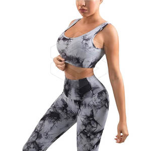 Conjunto de Yoga Sublimado de Talla Grande para Gimnasio, 2 Piezas, Transpirable, de Secado Rápido, Tejido que Absorbe la Humedad, Alta Calidad - Product Image 4